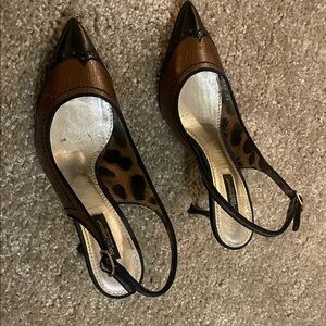 Pre-Loved Dolce & Gabbana Brown Black Patent  leather tip “Oxford style” Heels
